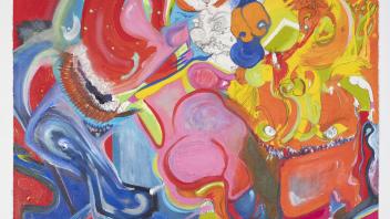 Alberto Hamonet, Traveling to the Open, 2022, oil, acrylic, watercolor, pencil, chalk on archival paper, 22 x 30 inches. © Alberto Hamonet, 2023